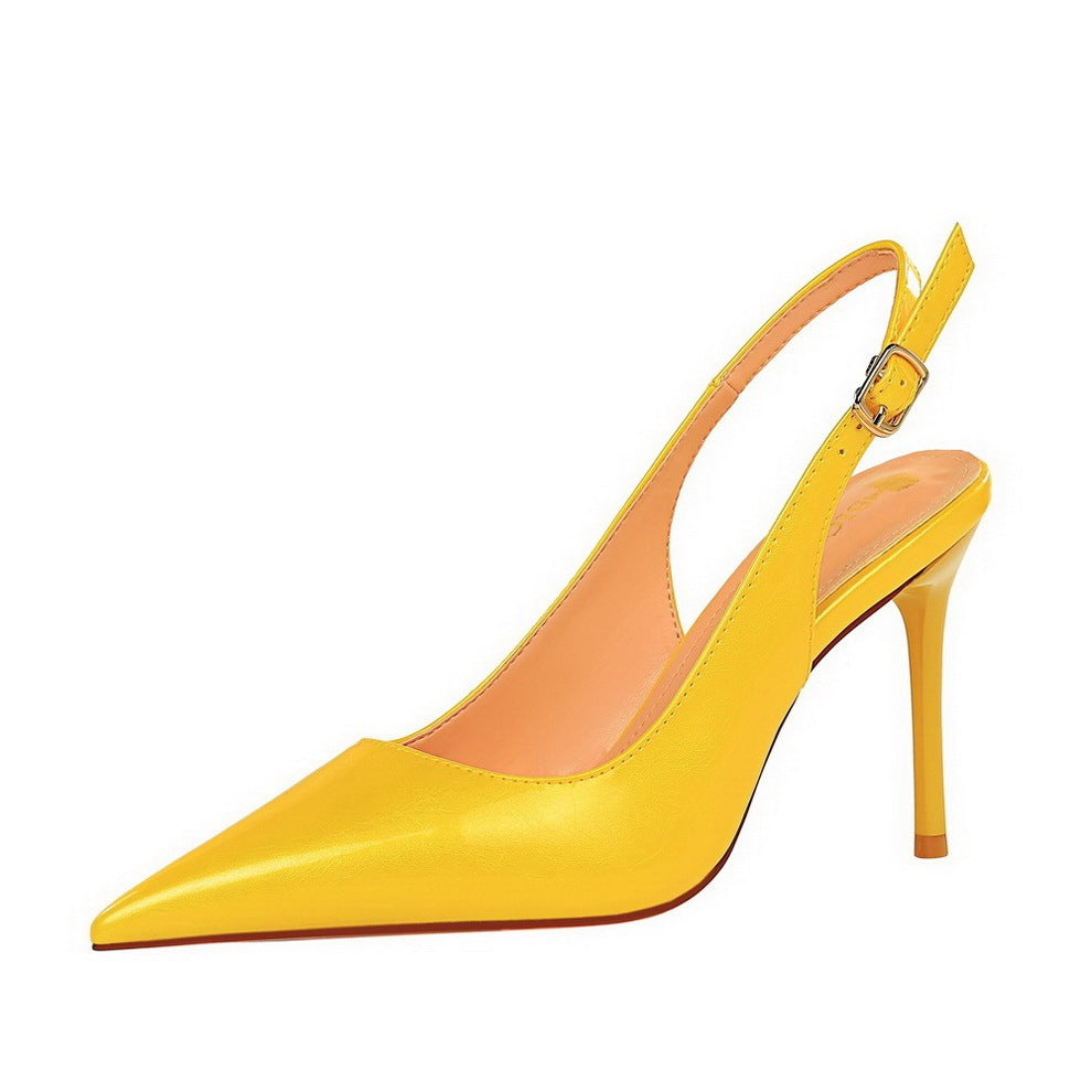 Linda – Pointed Toe High Heels with Back Strap
