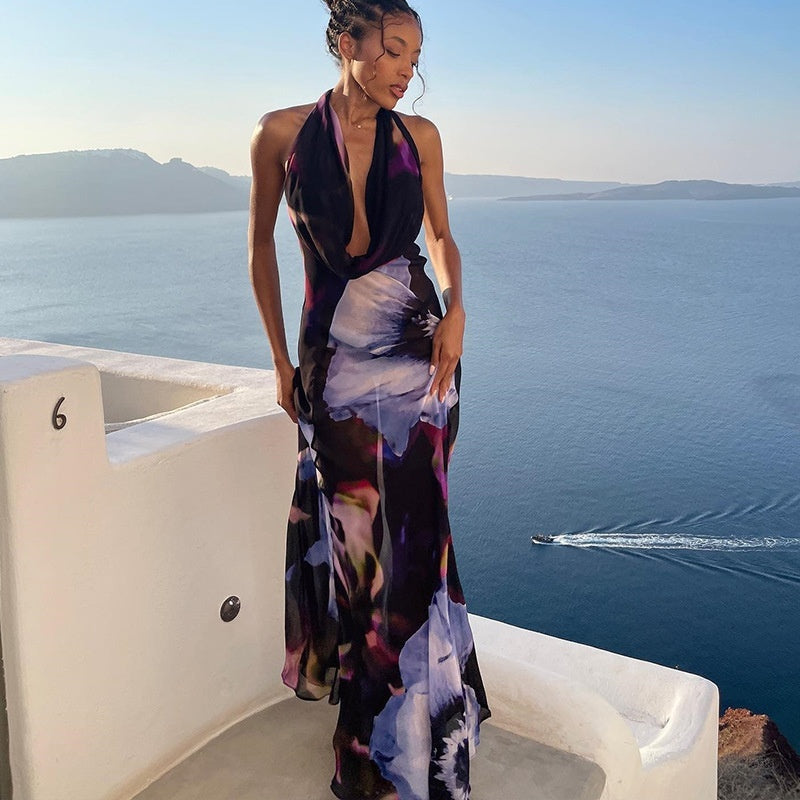 Jasmine – Long Dress with Vertical Collar