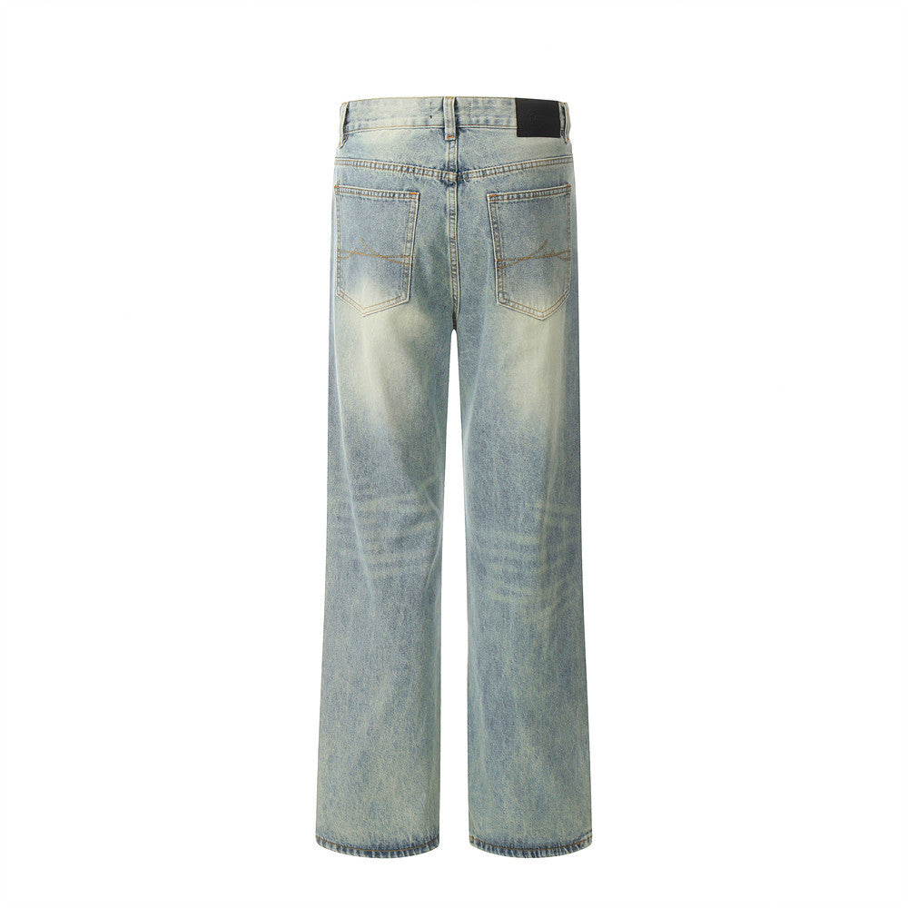 Micheal – Men's Retro Punk Distressed Straight Jeans