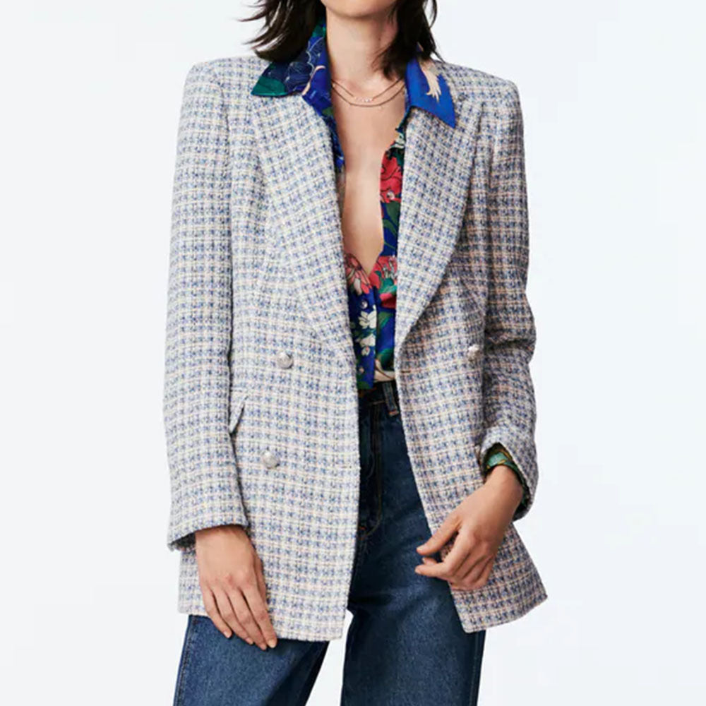 Mary – Textured Double-Breasted Blazer