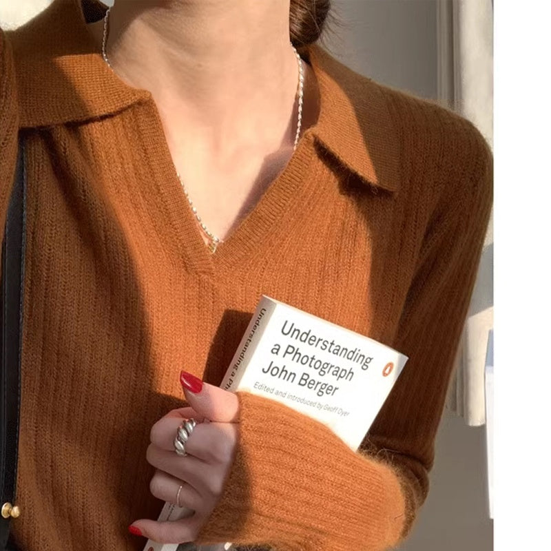 Susan – Retro Knit Polo Sweater