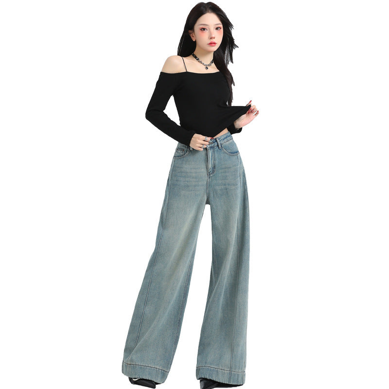 Abigail – Retro High Waist Wide Leg Jeans