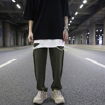 Dale – Pure Color Beam Pants with Reverse Stitching