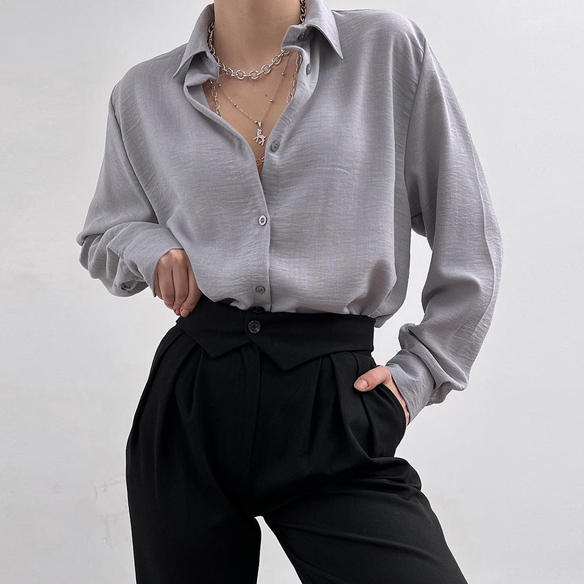 Ruth – Casual Polo Collar Pleated Shirt
