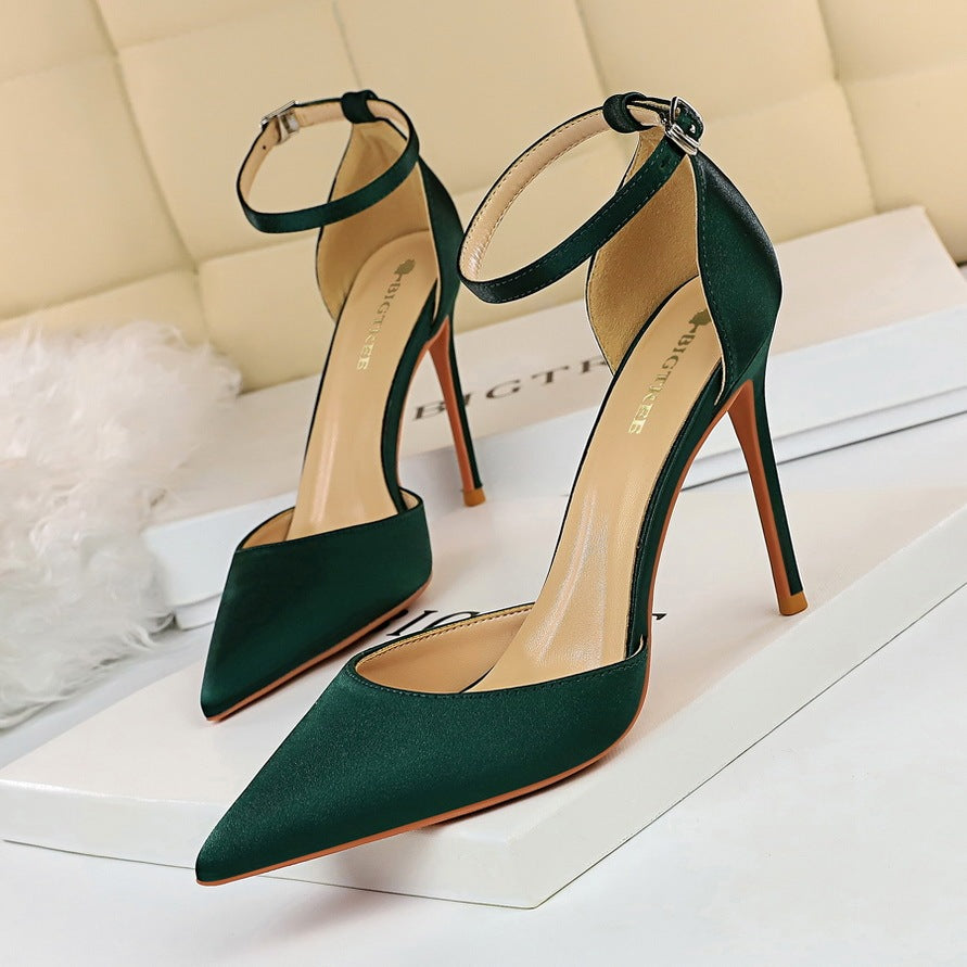 Andrea – Pointed Vegan Silk High Heels