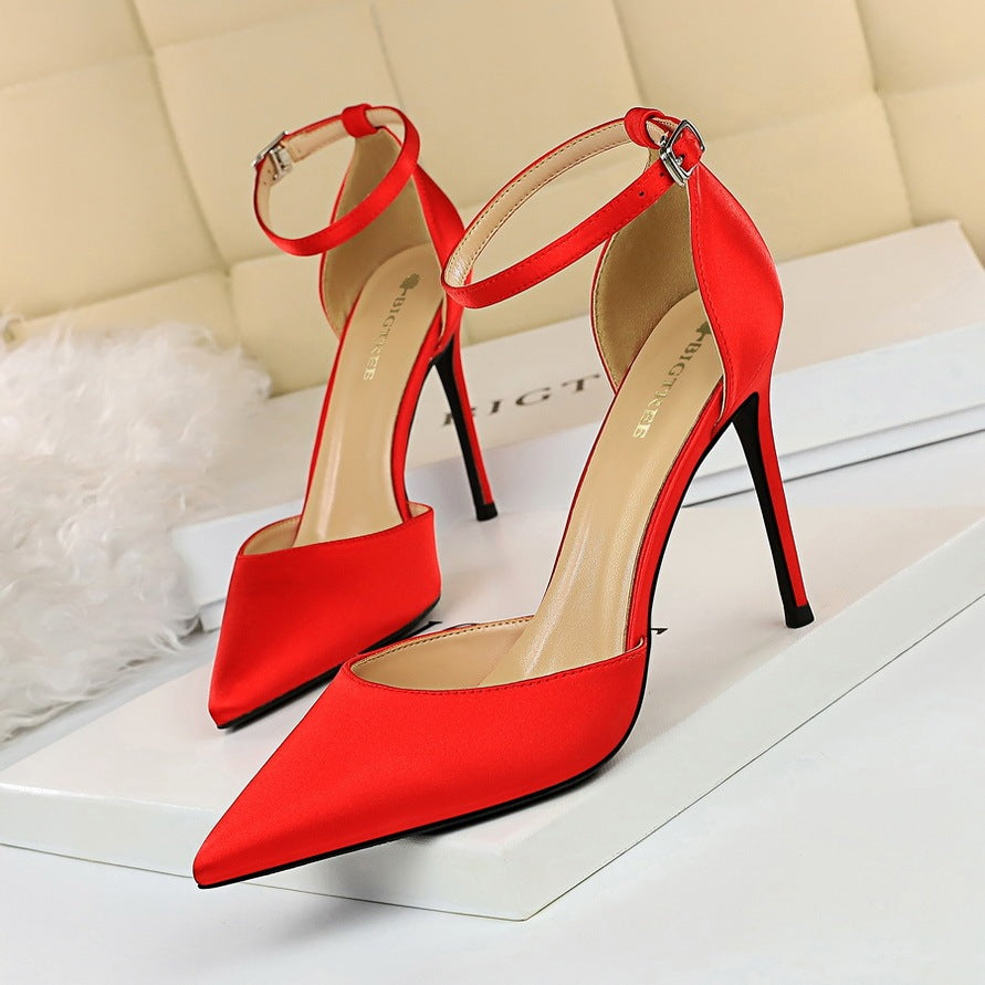 Andrea – Pointed Vegan Silk High Heels