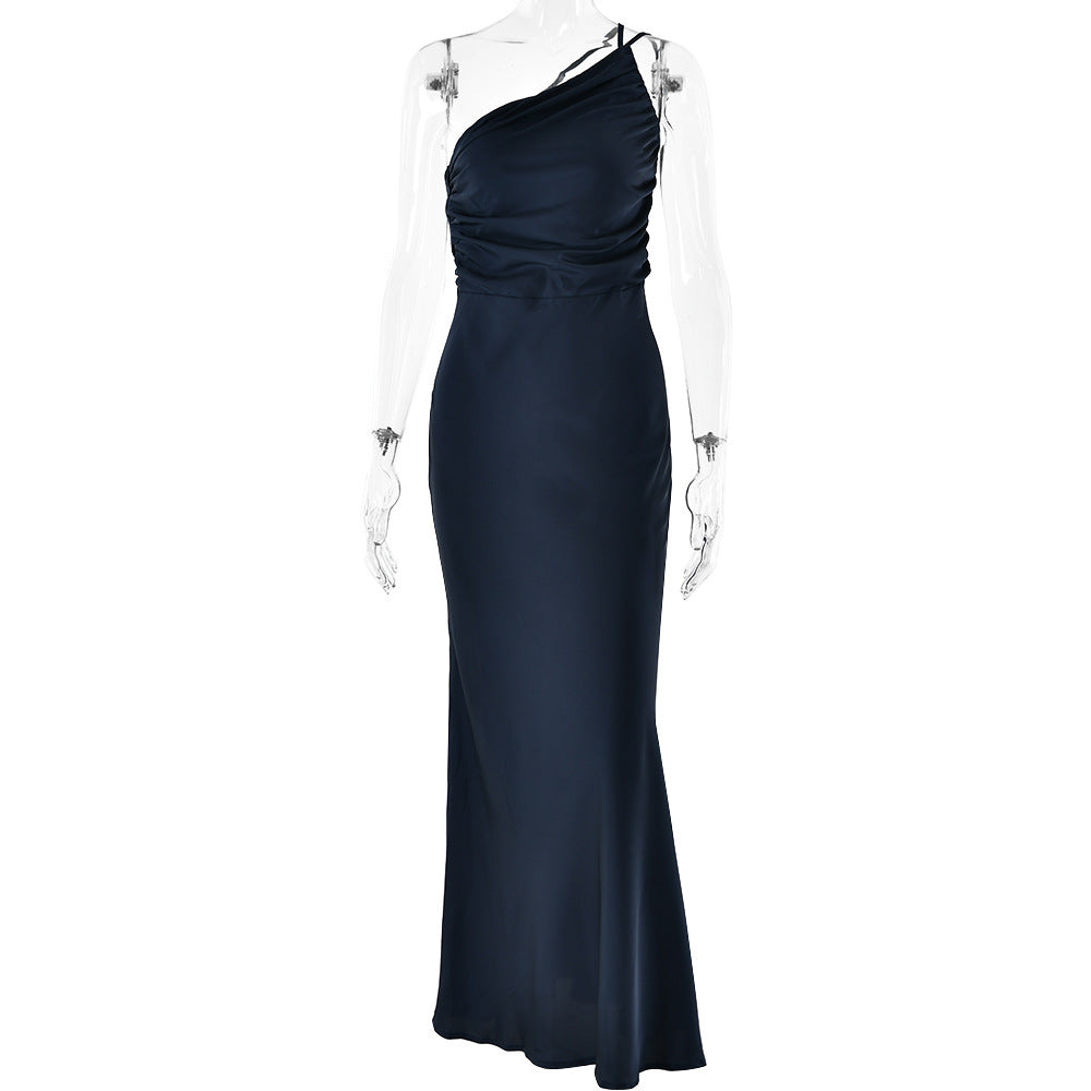 Rose – One-Shoulder Pleated Backless Dress