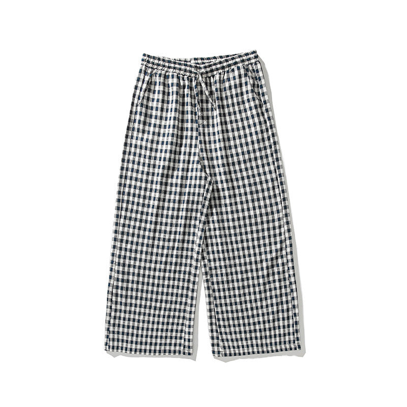 Jonathon – Comfortable Cotton and Linen Plaid Pants