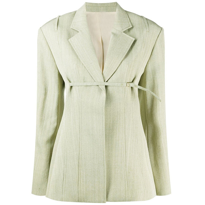 Laura – Slim Fit Open Blazer in Light Green