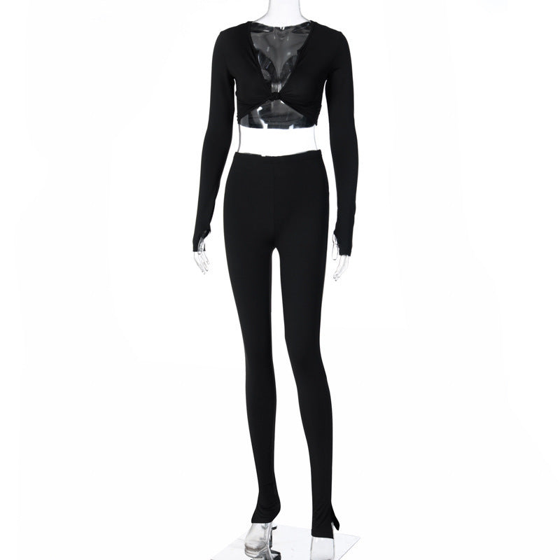Julia – Casual Summer Two-Piece Set with Crop Top and Leggings