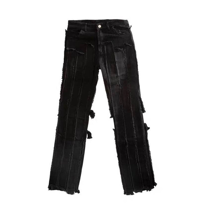 Lisa – Deconstructed Stitching Raw Edge Jeans