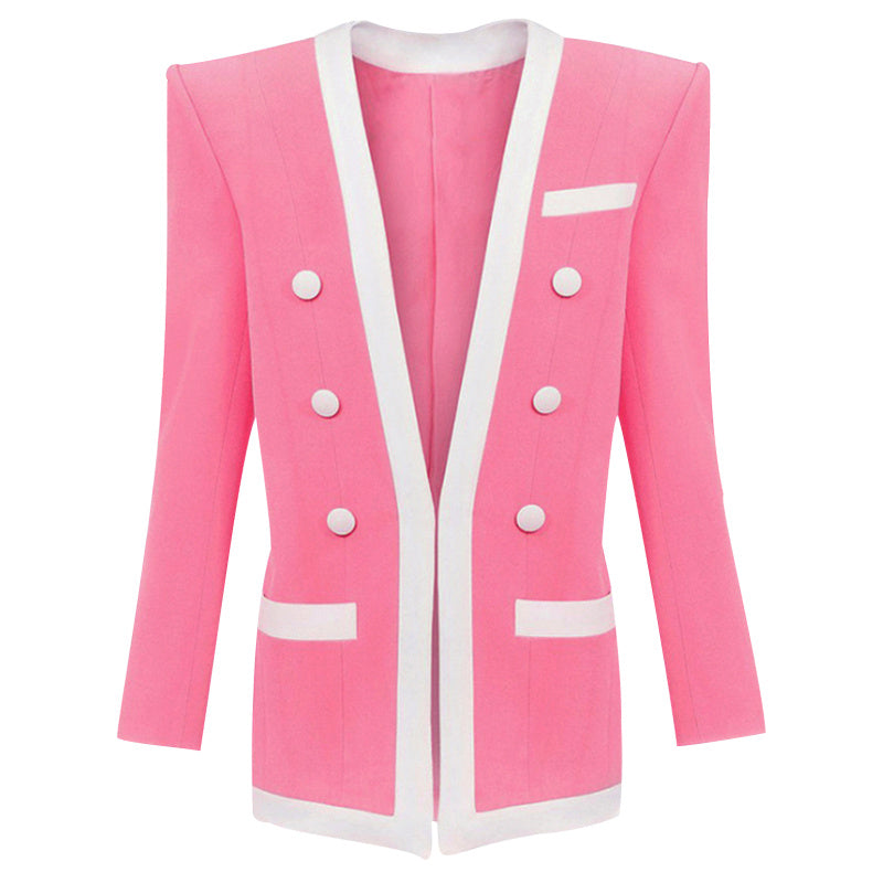 Jessie – V-Neck Long-Sleeved Double-Breasted Blazer
