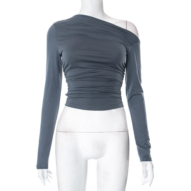 Susan – Long Sleeve One-shoulder Cold-shoulder Top