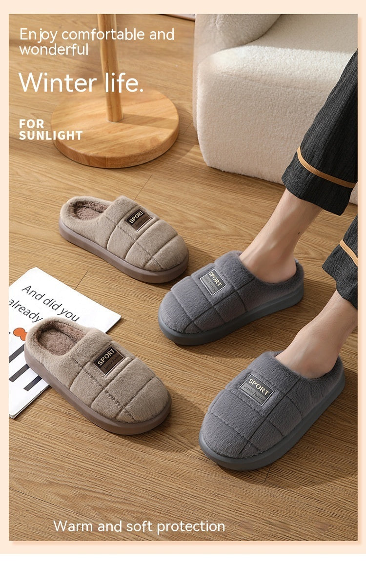 Aidan – Men's Warm Woolen Slippers with Thick Sole