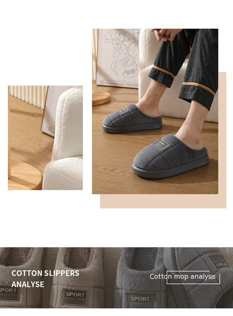 Aidan – Men's Warm Woolen Slippers with Thick Sole