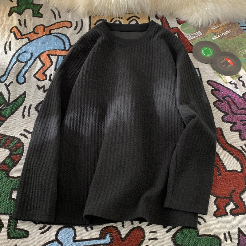 Jim – Loose Textured Long Sleeve T-shirt