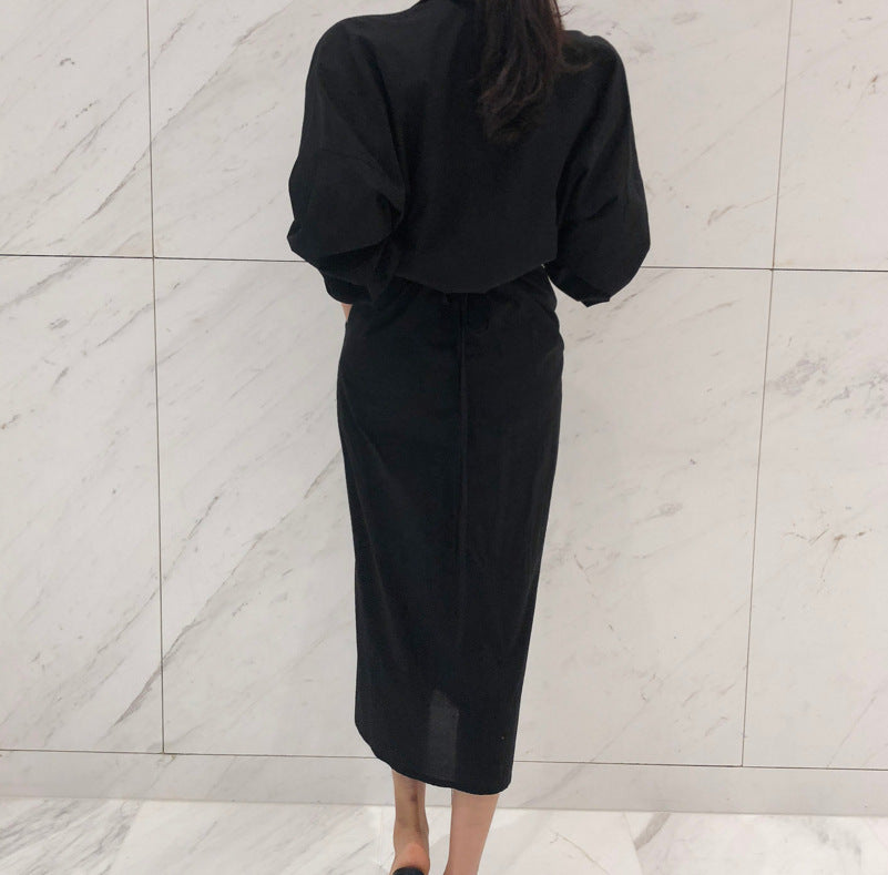 Ruby – Lace-Up V-Neck Tunic Dress