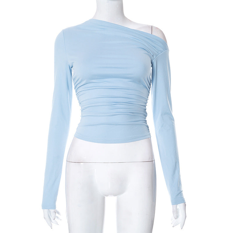 Susan – Long Sleeve One-shoulder Cold-shoulder Top