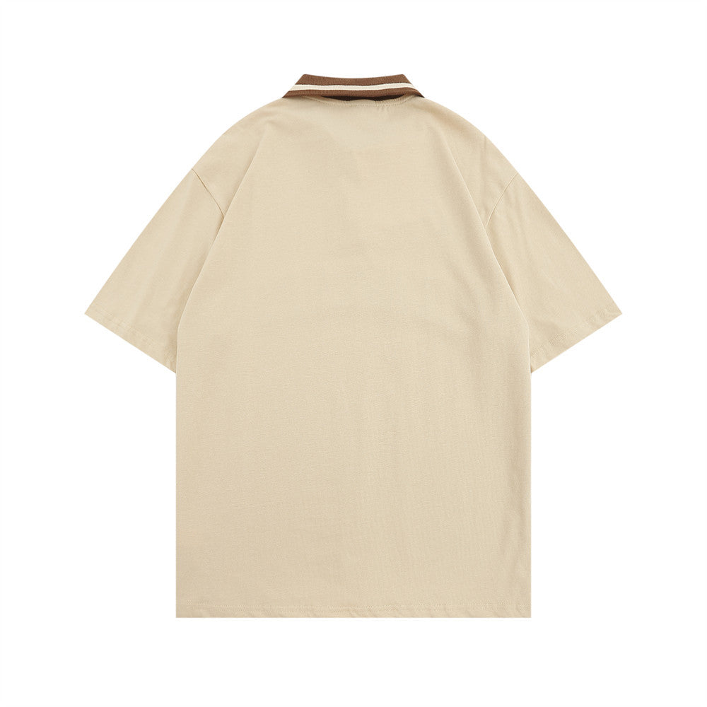 Rick – Short-Sleeved Polo Shirt with Letter Pattern