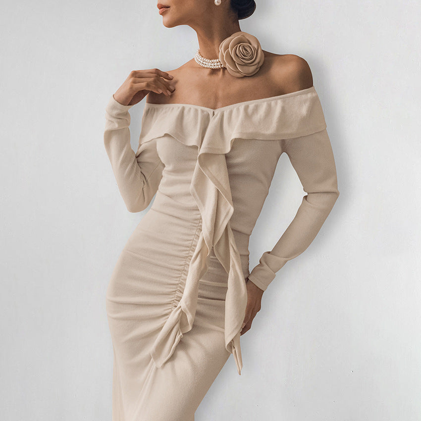 Adele – Warm Vegan Dress in Khaki