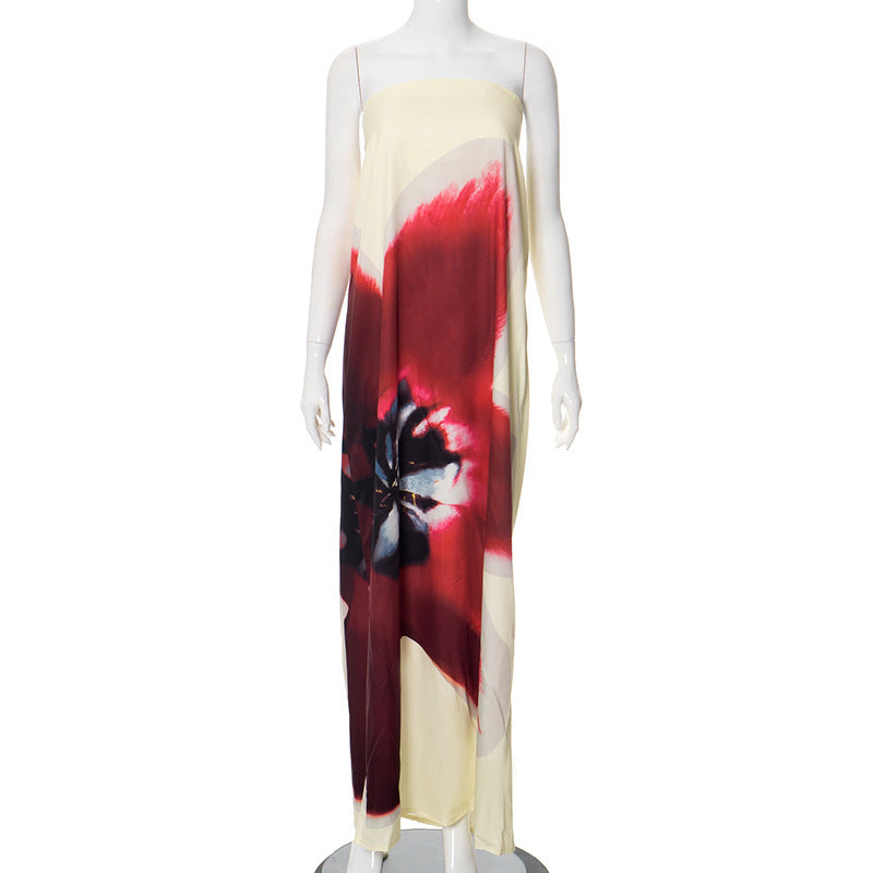 Adele – Contrast Color Sleeveless Maxi Dress