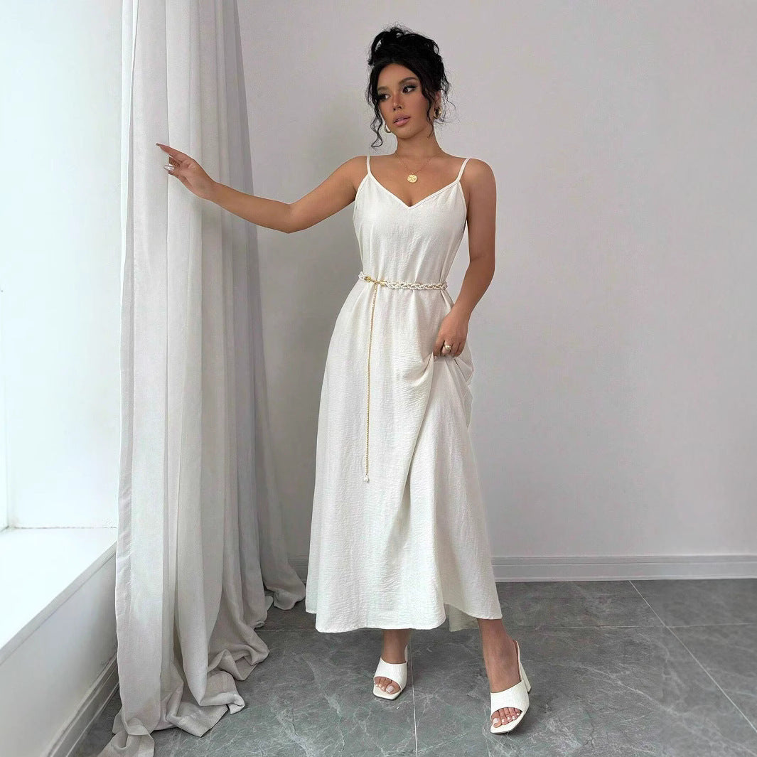 Deborah – Elegant Mid-length White Dress