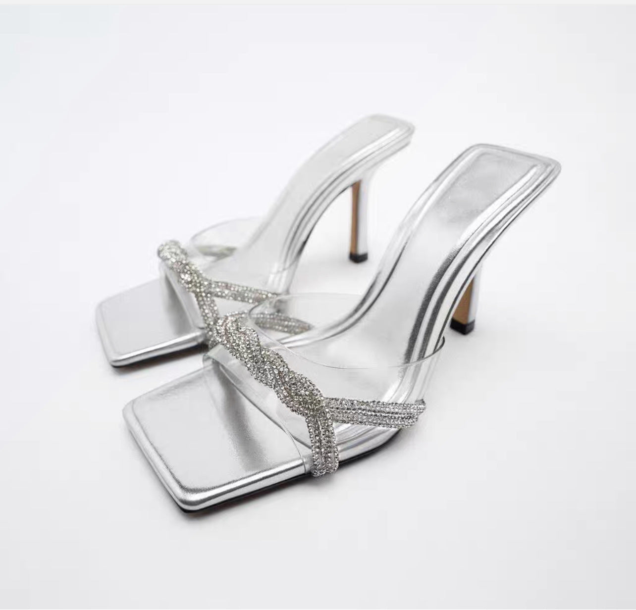 Rachel – Shiny Silver High Heels