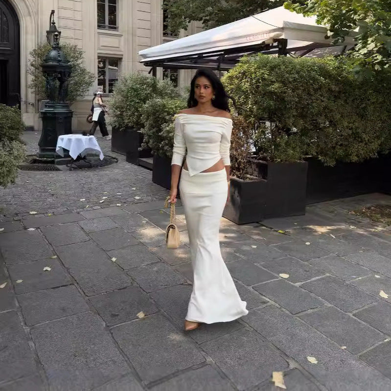 Susan – High Waist Mid-length Dress Set