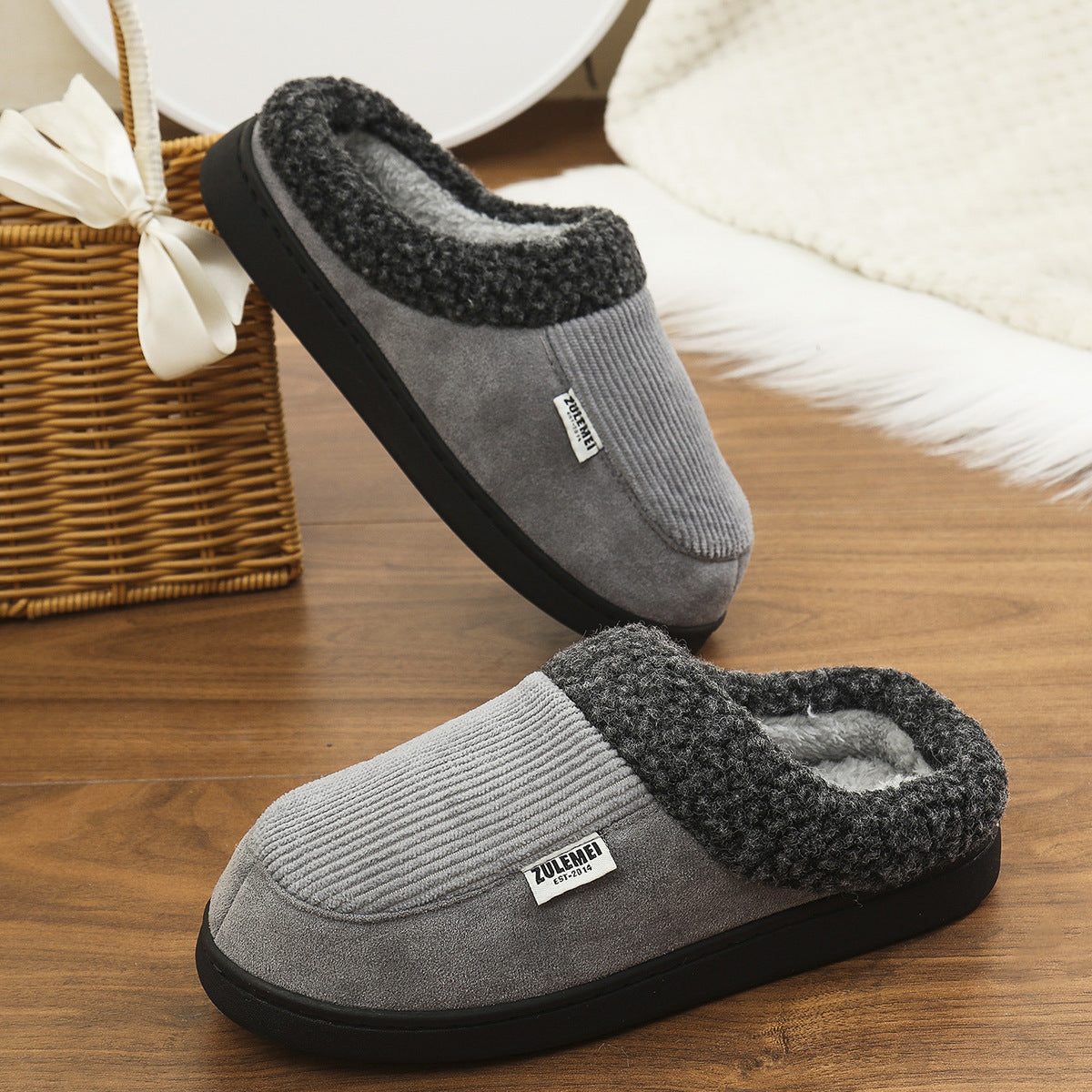 Imogen – Cozy Cotton Striped Indoor Slippers