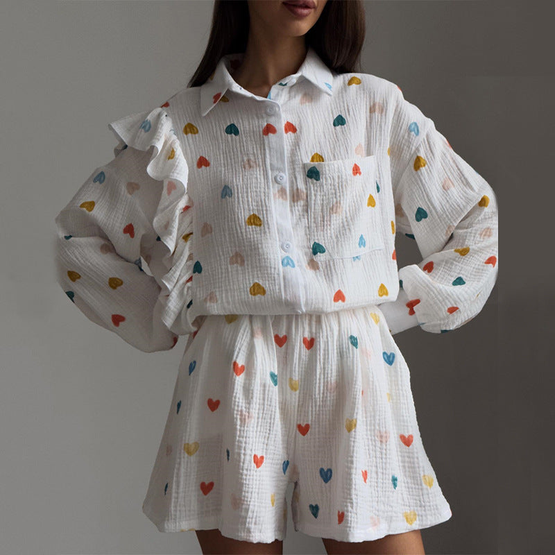 Laura – Women's Heart Print Leisure Suit