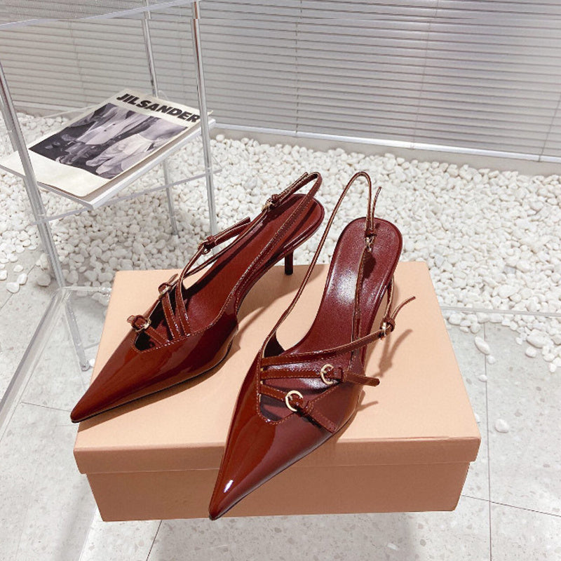 Harriet – French Style Kitten Heel Sandals