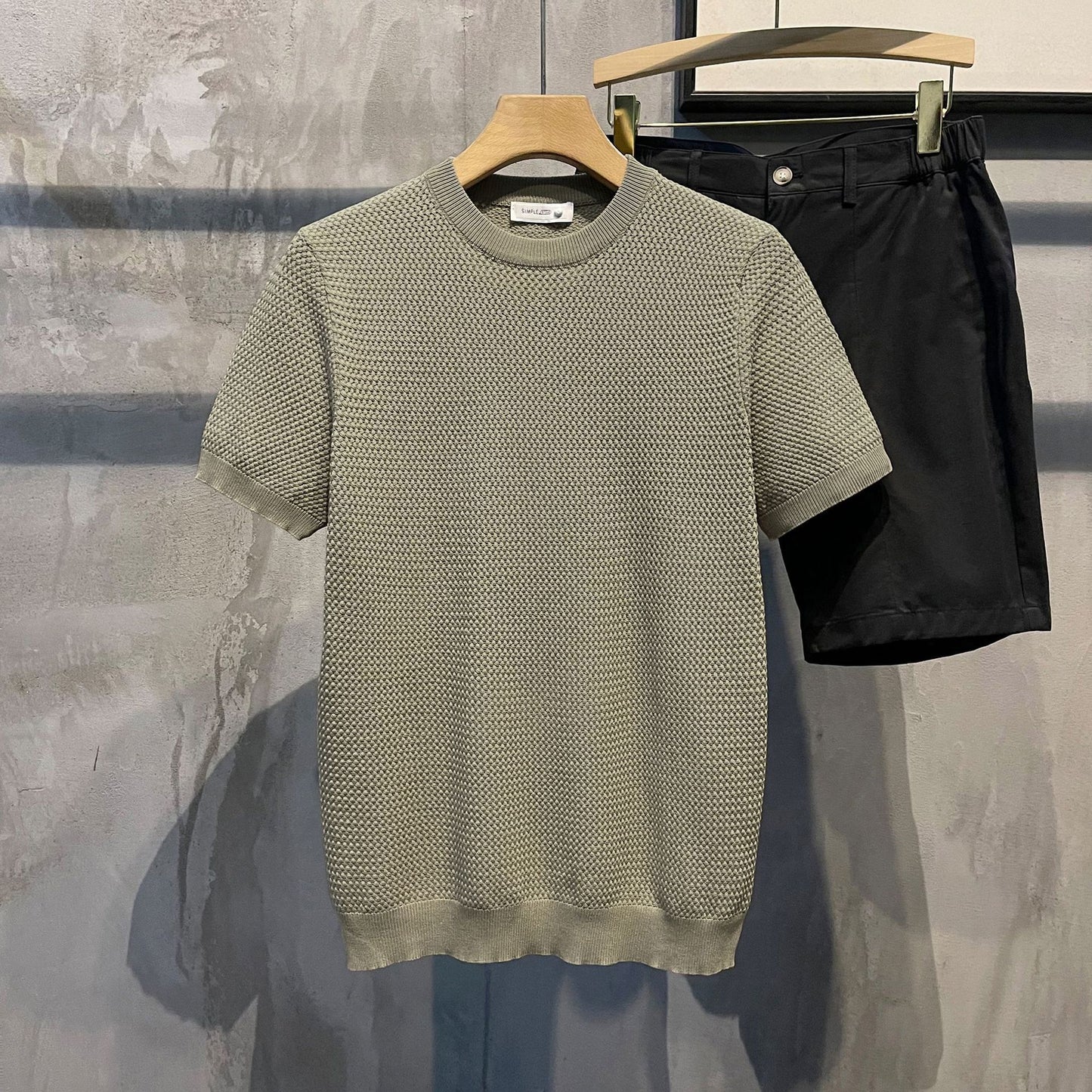 Dennis – Slim-fit Short-sleeved Shirt with Woven Texture