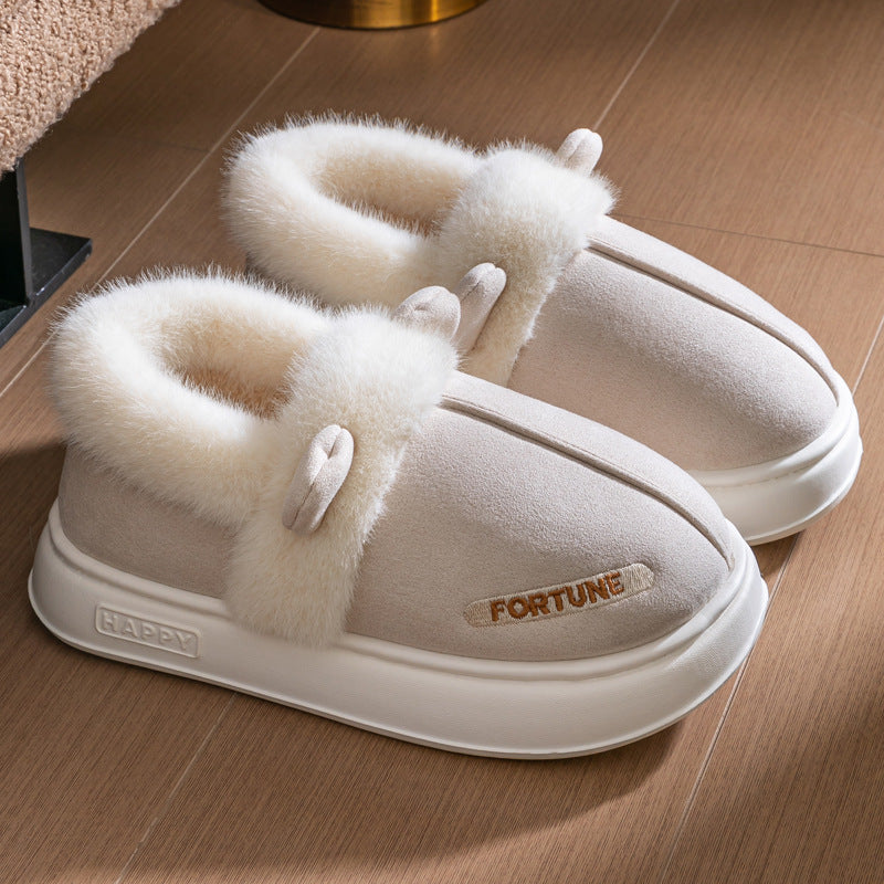 Eric – Warm Indoor Cotton Slippers with Thick Non-Slip Soles