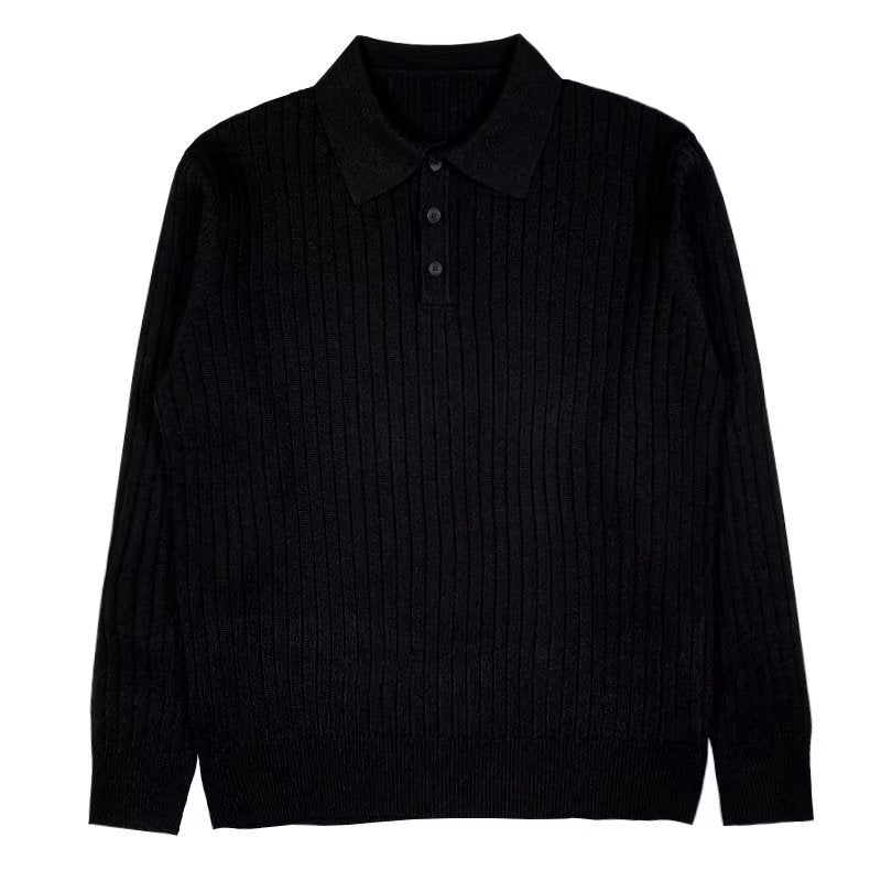 Steven – Men's Long Sleeve Knitted Polo Sweater