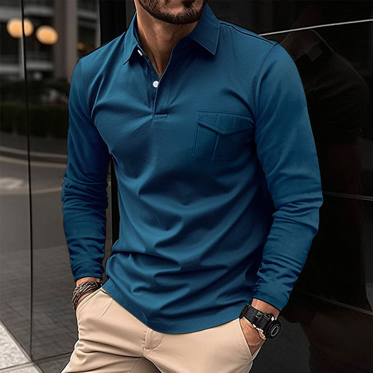 Hugh – Casual Polo with Asymmetric Style