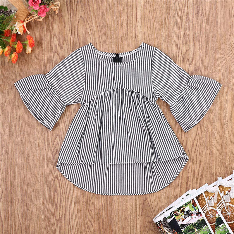 Sharon – Flared Sleeve Classic Striped Tunic