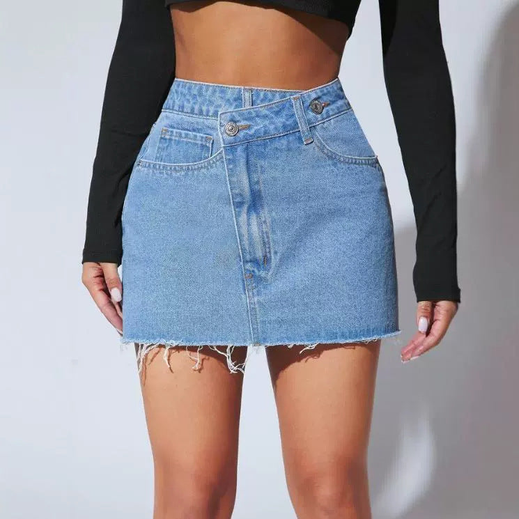 Denise – Irregular Denim Short Skirt