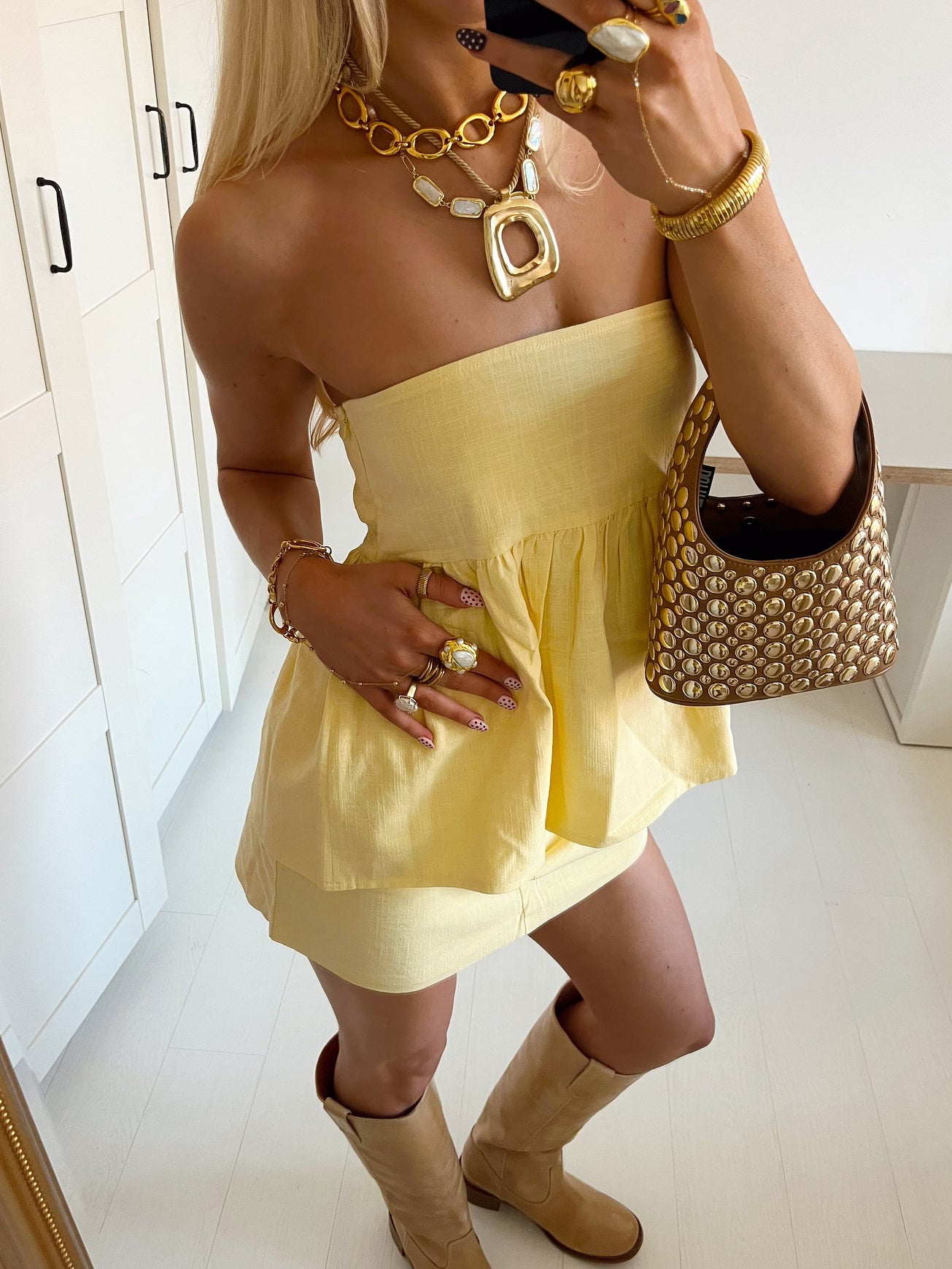 Heidi – Cotton and Linen Tube Top & Skirt Set