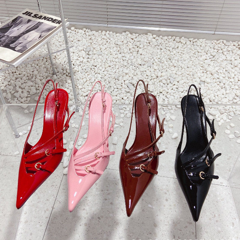 Harriet – French Style Kitten Heel Sandals