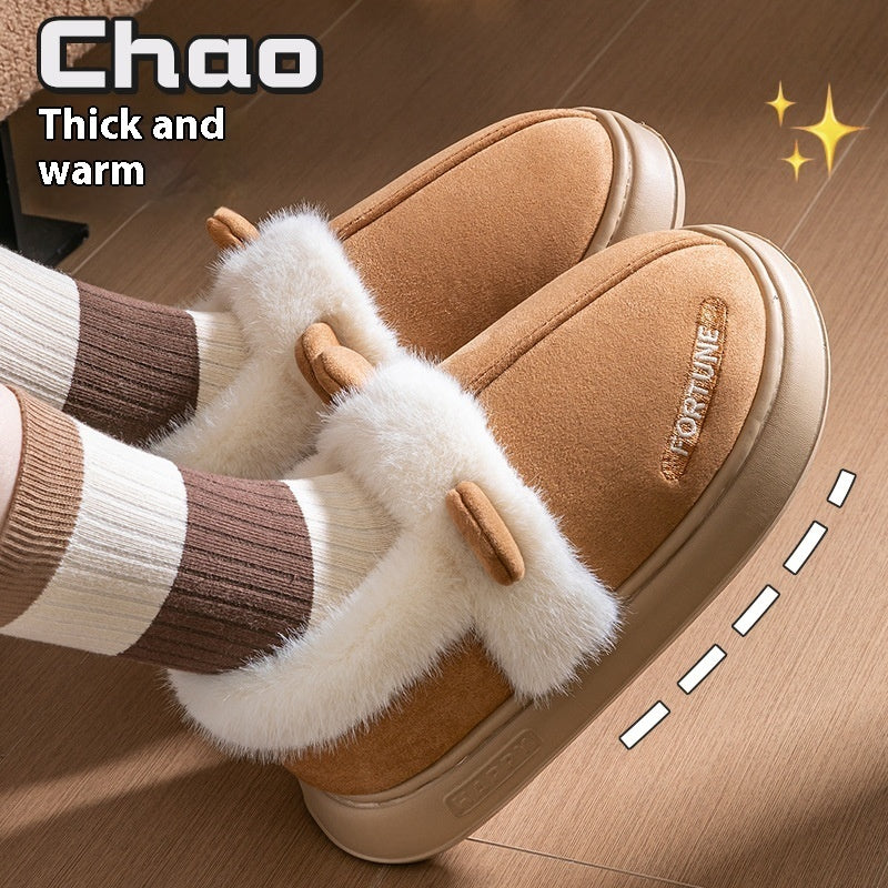 Eric – Warm Indoor Cotton Slippers with Thick Non-Slip Soles