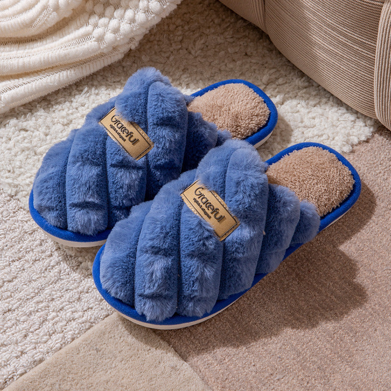 Nicole – Simple Non-slip Vegan Wool Plush Slippers