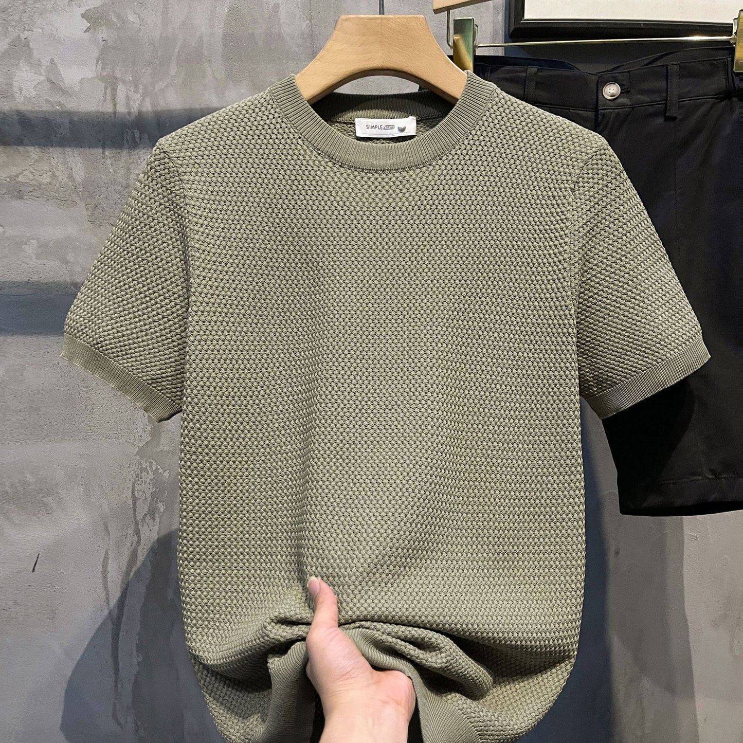 Dennis – Slim-fit Short-sleeved Shirt with Woven Texture