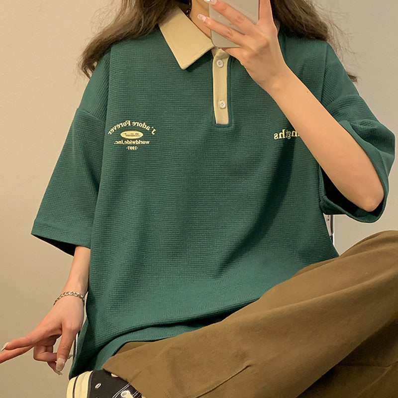 Kathleen – Vintage Short Sleeve Polo Shirt