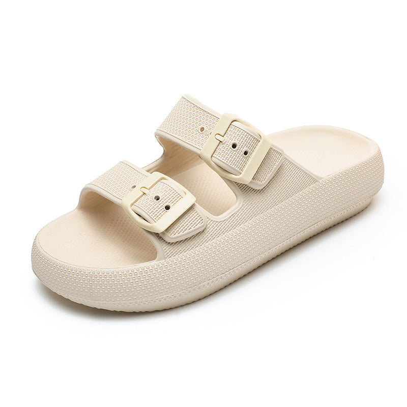 Susan – Soft Platform Double Buckle Slippers