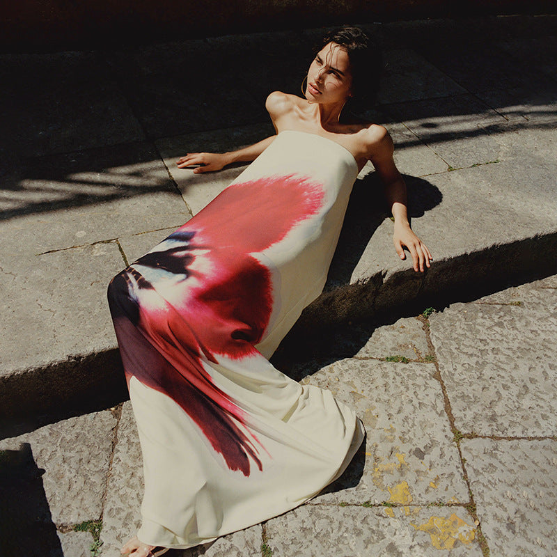 Adele – Contrast Color Sleeveless Maxi Dress