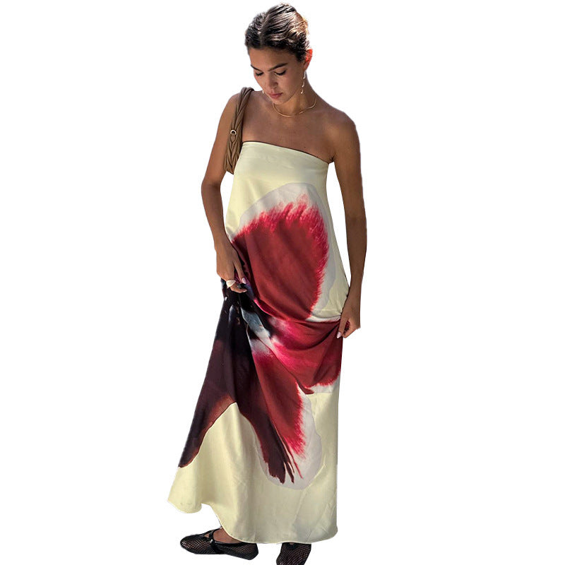 Adele – Contrast Color Sleeveless Maxi Dress