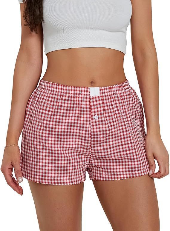 Michelle – Casual Plaid Beach Shorts