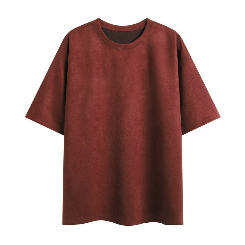 Nigel – Men's Loose Vegan Suede Pullover T-Shirt