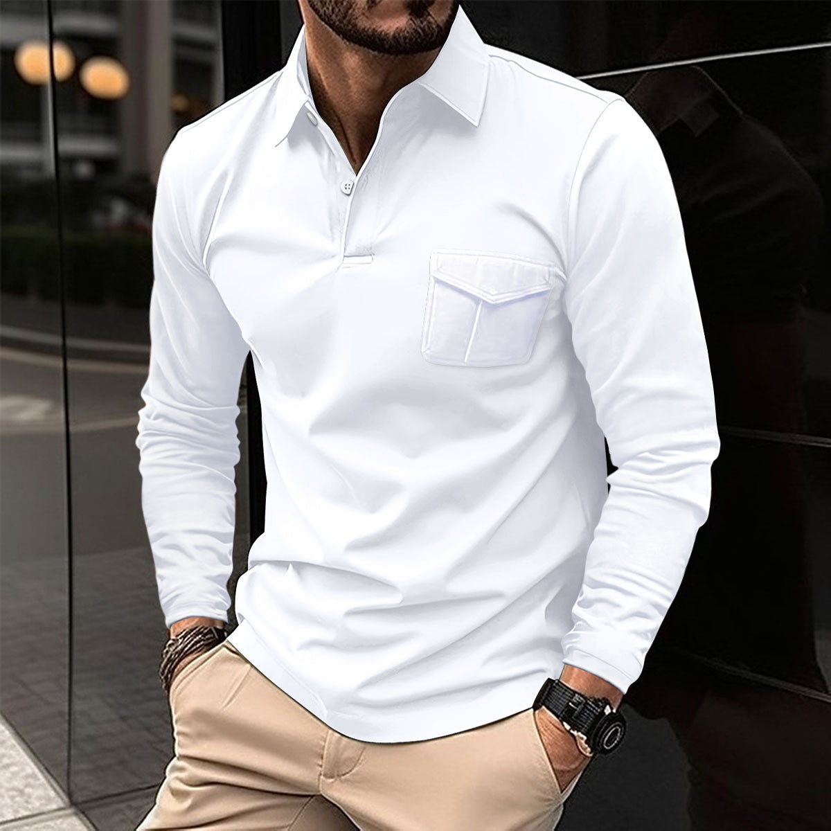 Hugh – Casual Polo with Asymmetric Style