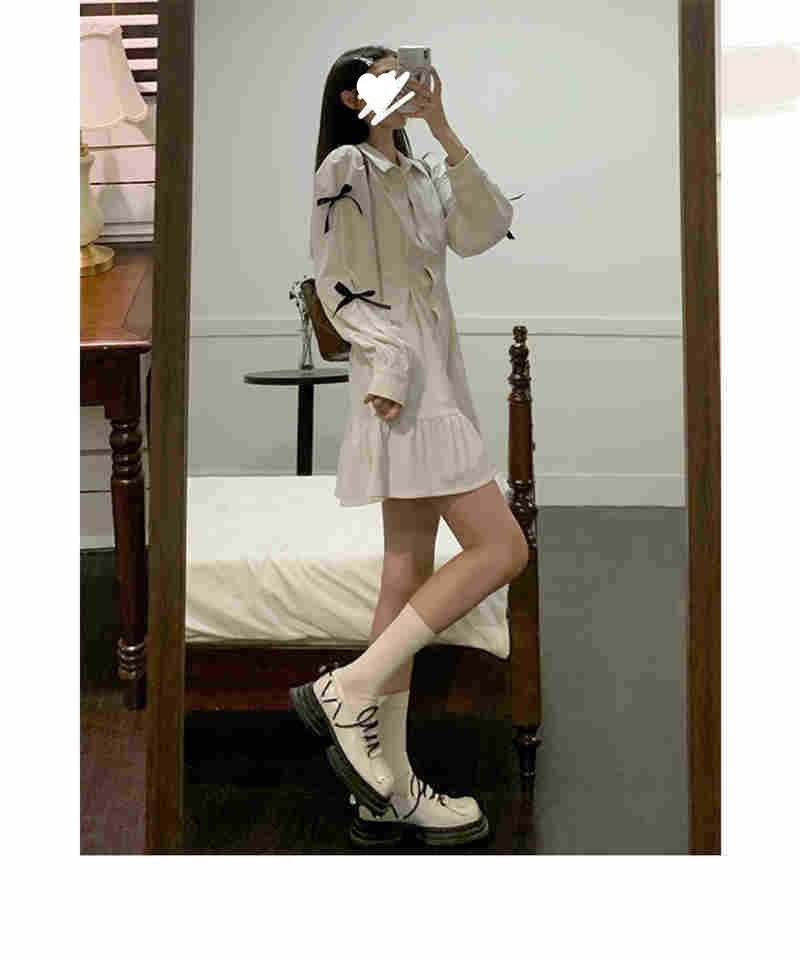 Jade – Women's White Polo Collar Dress